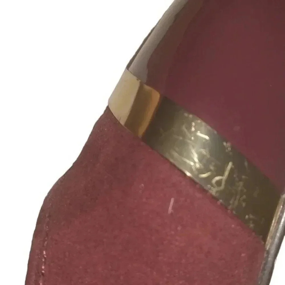 Calvin Klein Carlia Maroon Leather Block Heels - Picture 3 of 5